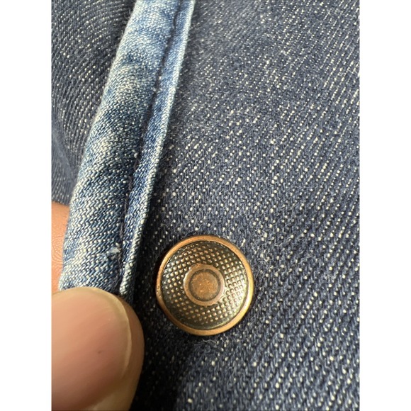 VTG CARHARTT Size XXL Sherpa Lined Denim Snap Front Blue Gilet Vintage - Picture 2 of 6